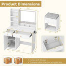 Vanity Dressing Table and Chair Set with Mirror and Lights by LJGDeals
