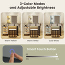 Makeup Vanity Dressing Table and Stool Set with Mirror and 3-Color LED Lights-White by LJGDeals