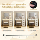 Makeup Vanity Dressing Table and Stool Set with Lights and Charging Station-White by LJGDeals