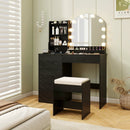 Makeup Vanity Desk Dressing Table and Stool Set with Mirror and Lights by LJGDeals