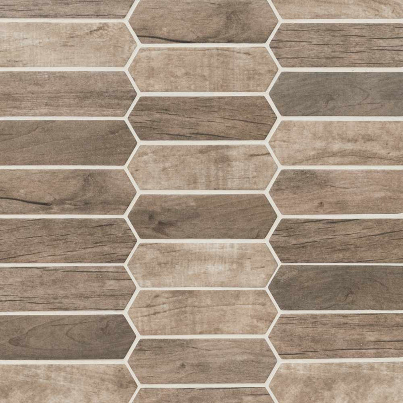 MSI Driftwood Picket Glass Mosaic Wall and Floor Tile 9.84"x14.13"