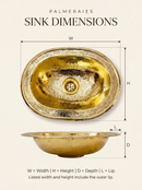 Unlacquered Brass Sink - Oval Bathroom Sink