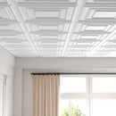 Drop Ceiling Tiles 24" x 24" PVC Ceiling Panels with 3D Decorative Patterns 12-Pack-White by LJGDeals