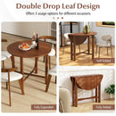 Dual Drop Leaf Dining Table for Small Spaces-Walnut by LJGDeals