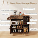 Drop Leaf Mobile Kitchen Island Cart with Power Outlet and Adjustable Shelf-Rustic Brown by LJGDeals