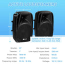 Dual 10 Inch 1600W Powered Mic Speaker Speakers with Bluetooth by LJGDeals