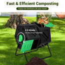 Dual Chamber Garden Compost Tumbler with Sliding Doors-Black & Green by LJGDeals