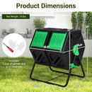 Dual Chamber Garden Compost Tumbler with Sliding Doors-Black & Green by LJGDeals