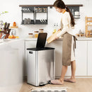 2 x 8 Gal Dual Compartment Trash Can-Silver by LJGDeals