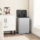 2 x 8 Gal Dual Compartment Trash Can-Silver by LJGDeals