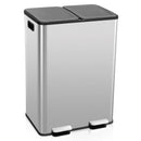 2 x 8 Gal Dual Compartment Trash Can-Silver by LJGDeals