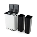 2 x 8 Gal Dual Compartment Trash Can-Silver by LJGDeals