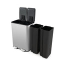 2 x 8 Gal Dual Compartment Trash Can-Silver by LJGDeals