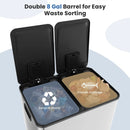 2 x 8 Gal Dual Compartment Trash Can-Silver by LJGDeals