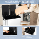2 x 8 Gal Dual Compartment Trash Can-Silver
