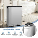 2 x 8 Gal Dual Compartment Trash Can-Silver by LJGDeals