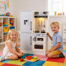 Dual-Sided Kids Play Kitchen with Water Dispenser and Range Hood for 3+ Years Old by LJGDeals