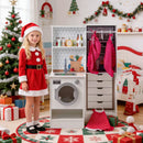 Dual-Sided Kids Play Kitchen with Water Dispenser and Range Hood for 3+ Years Old by LJGDeals