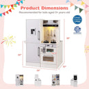 Dual-Sided Kids Play Kitchen with Water Dispenser and Range Hood for 3+ Years Old by LJGDeals