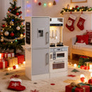 Dual-Sided Kids Play Kitchen with Water Dispenser and Range Hood for 3+ Years Old by LJGDeals