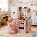 Dual-Sided Kids Play Kitchen with Water Dispenser and Range Hood for 3+ Years Old by LJGDeals