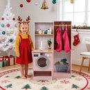 Dual-Sided Kids Play Kitchen with Water Dispenser and Range Hood for 3+ Years Old