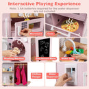Dual-Sided Kids Play Kitchen with Water Dispenser and Range Hood for 3+ Years Old by LJGDeals