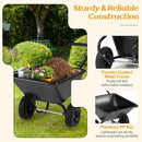 Dual-Wheel Wheelbarrow Garden Utility Cart with Pneumatic Tires by LJGDeals
