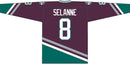 Teemu Selanne Anaheim Mighty Ducks Mitchell & Ness 1996/97 Alternate Captain Patch Blue Line Jersey by Dynasty Sports & Framing