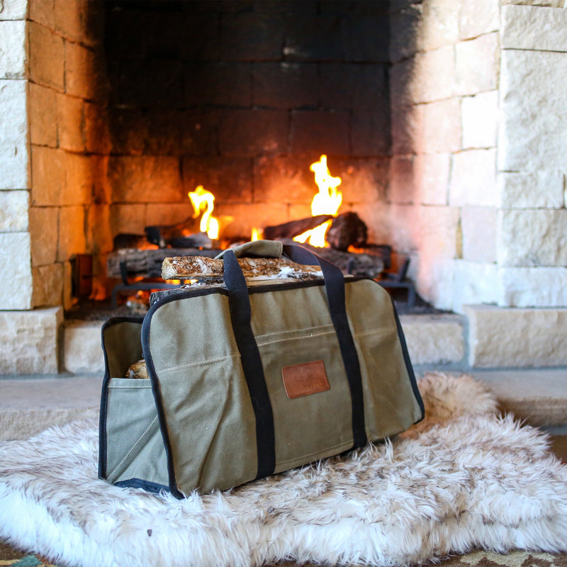 Tote Shape Canvas Firewood Log Carriers