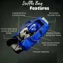 Royal Blue Leather Duffle Bag by Sole Premise