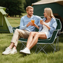 Duo Camping Chair Portable Oversized Loveseat with Armrests and Cup Holders-Green by LJGDeals