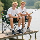 Duo Camping Chair Portable Oversized Loveseat with Armrests and Cup Holders-Green by LJGDeals