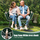 Duo Camping Chair Portable Oversized Loveseat with Armrests and Cup Holders-Green by LJGDeals