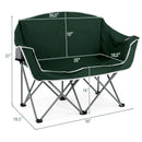 Duo Camping Chair Portable Oversized Loveseat with Armrests and Cup Holders-Green by LJGDeals