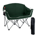 Duo Camping Chair Portable Oversized Loveseat with Armrests and Cup Holders-Green by LJGDeals