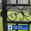 16x7 ft Steel Dual Swing Driveway Gate with Horse Pattern