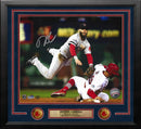 Dustin Pedroia 2013 World Series Action Boston Red Sox Autographed 11" x 14" Framed Baseball Photo by Dynasty Sports & Framing