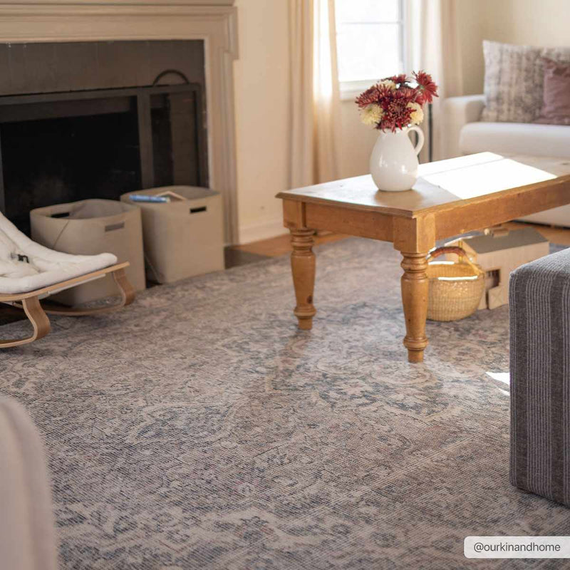 Dusty Sage Greenpoint Medallion Washable Area Rug