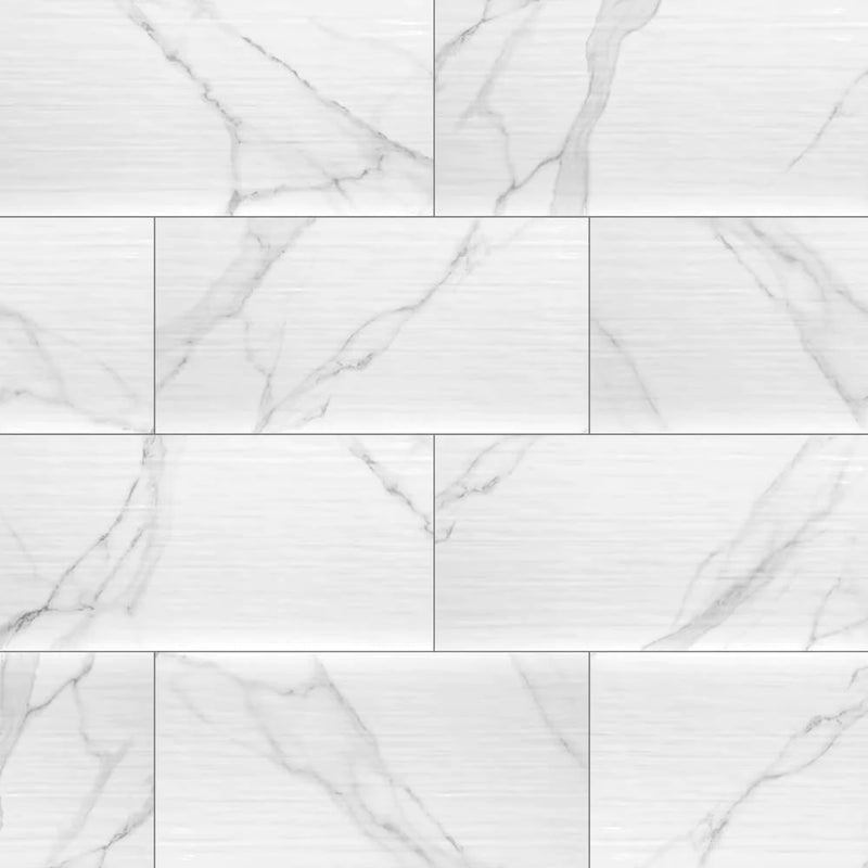 MSI Dymo Statuary Stripe White Glossy Ceramic Wall Tile 12x24