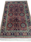 Hand-Knotted Bukharayi Rug – Brown 59” x 40” | Traditional Afghani Wool Rug