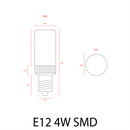 E12 4W SMD 12V Low Voltage LED Light Bulbs Dimmable Energy Saving Light Bulb
