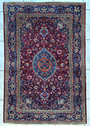Antique Persian Kashan Debir Rug – 4’3” x 6’4” – Circa 1920s – Hand-Knotted Fine Wool
