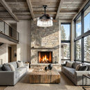 42" Modern Downrod Mount Crystal Ceiling Fan with Lighting and Remote Control by ParrotUncle