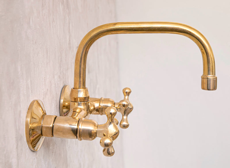 Elegant Wall-Mounted Solid Brass Faucet - BRASSMA