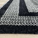 Alfa Rich Black Washable Area Rugs for Living Room Bedroom Kitchen Dining Cotton Rug