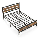 Full/Queen Industrial Bed Frame with Rustic Headboard and Footboard-Queen Size by DirectDeals