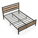 Full/Queen Industrial Bed Frame with Rustic Headboard and Footboard-Queen Size by LJGDeals