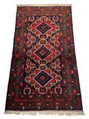 Hand-Knotted Afghani Baluch Wool Rug - 2'10" x 5'