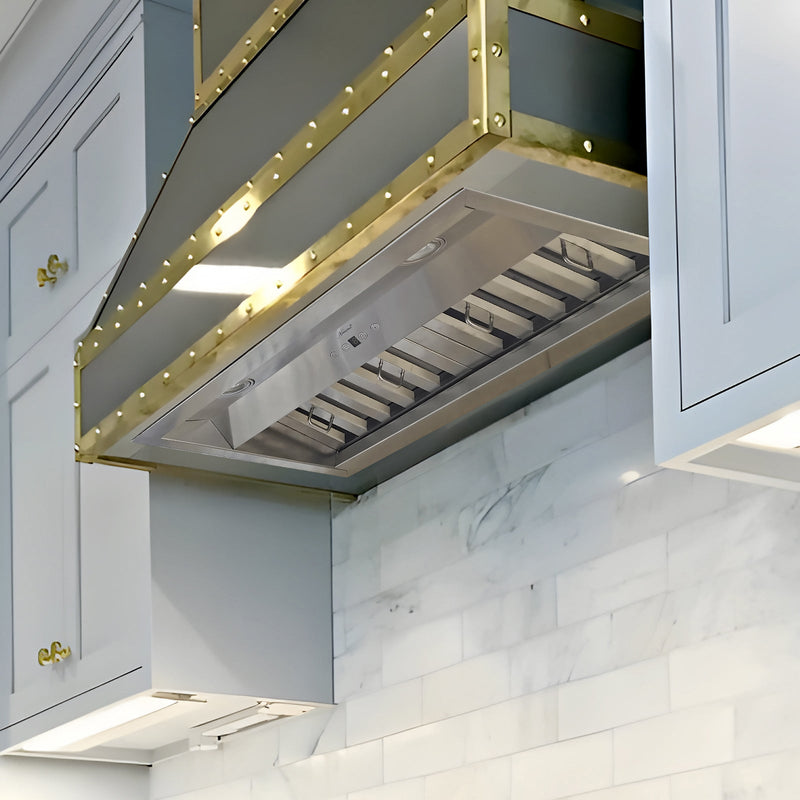 30" Range Hood Insert, Stainless Steel Kitchen Vent Hood with Dimmable LED Lights, 600CFM - NX-E90-30